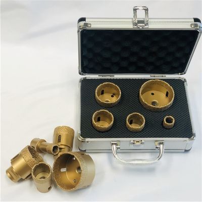 Алюминиевый вакуум коробки 5pcs паял набор бита пустотелого сверла диаманта M14